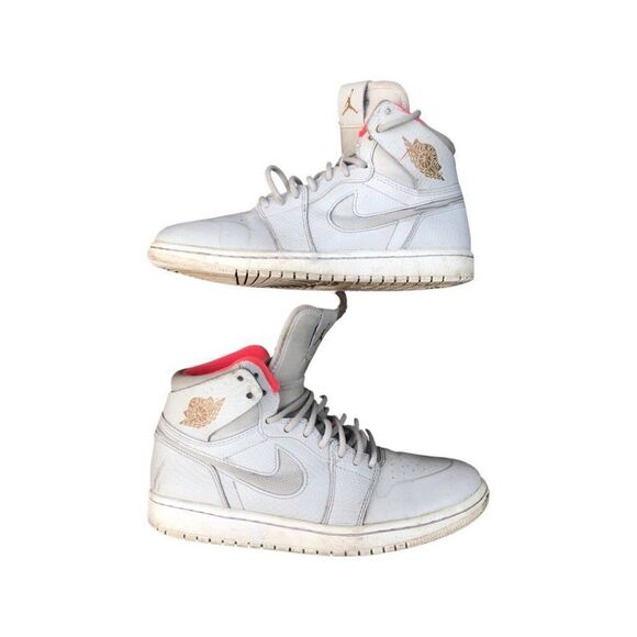 Nike Air Jordan 1 Retro High Nouveau Pure Platinum Crimson Size 8 - Picture 3 of 16